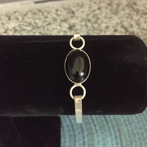 Vintage 925 Silver & Onyx Bracelet